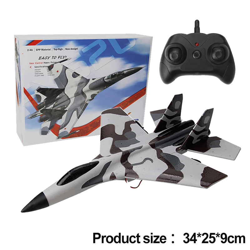 Avion Télécommandé en Mousse - Chasseur RC Incassable avec LED