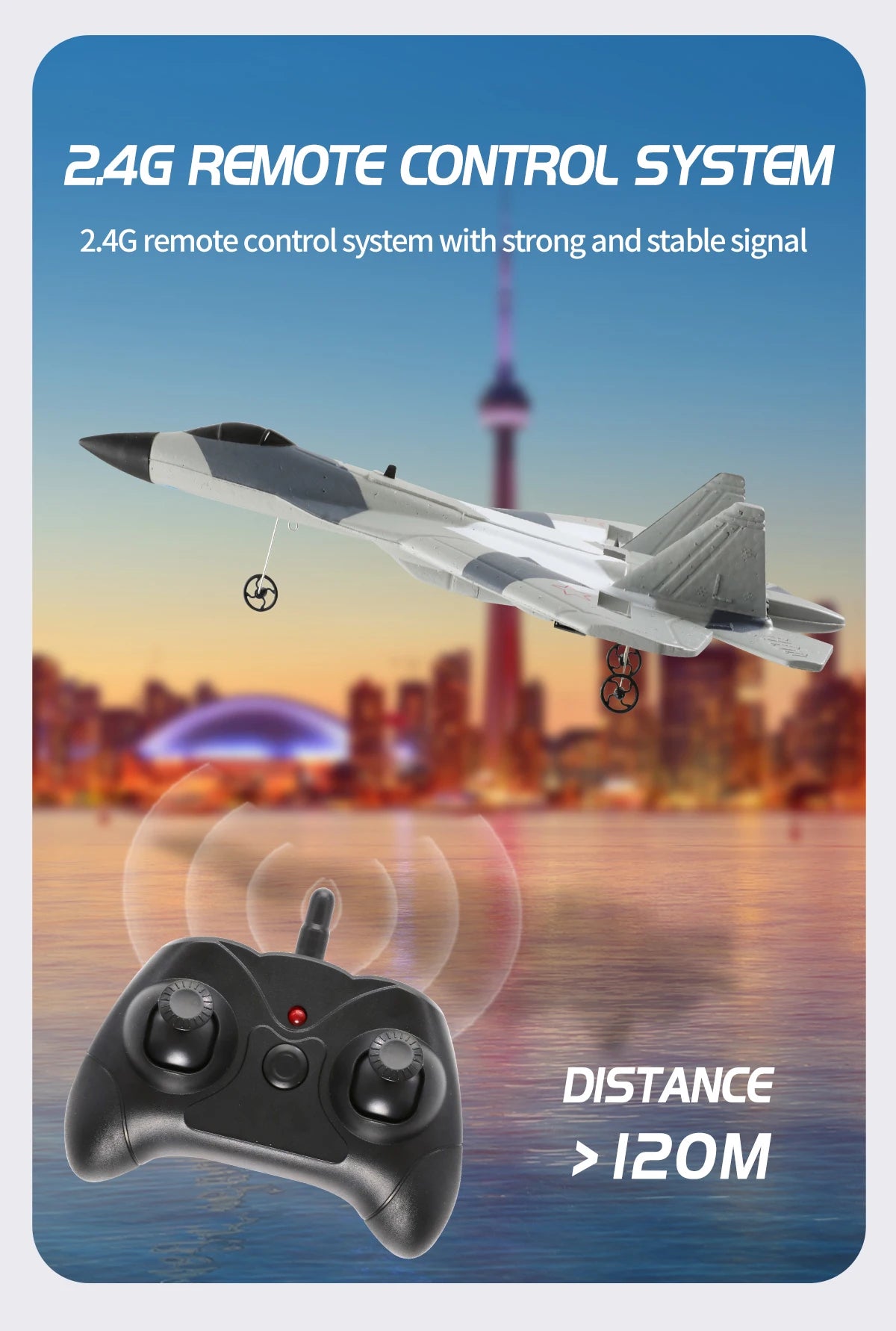 Avion Télécommandé en Mousse - Chasseur RC Incassable avec LED
