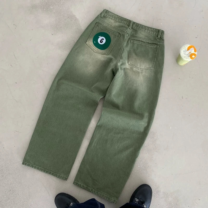 Pantalon Y2K Rétro Coupe Ample — Style Denim Vintage